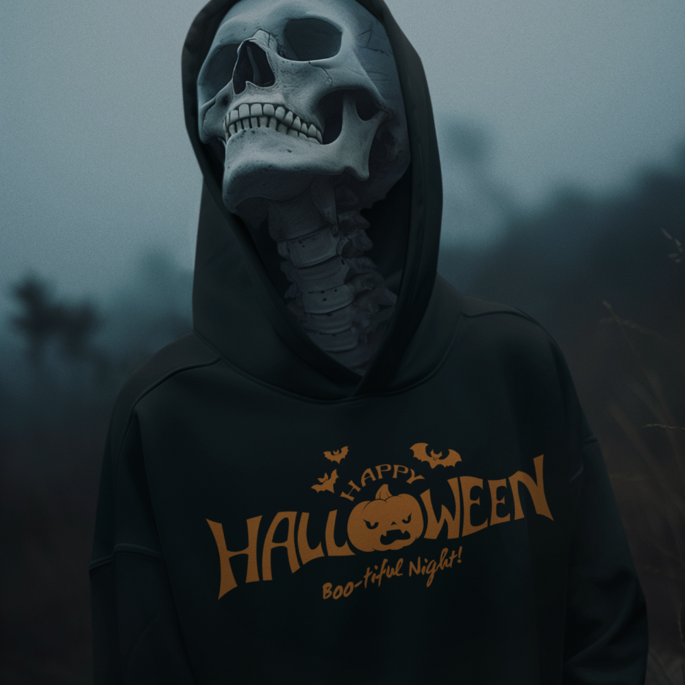 Halloween Hoodie – Happy Halloween, Boo-tiful Night | Unisex Hoodie
