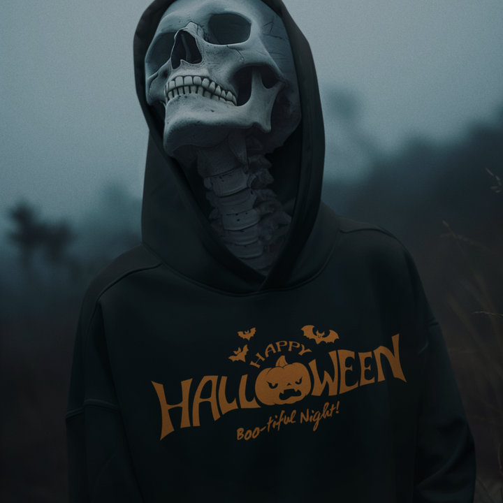 Halloween Hoodie – Happy Halloween, Boo-tiful Night | Unisex Hoodie