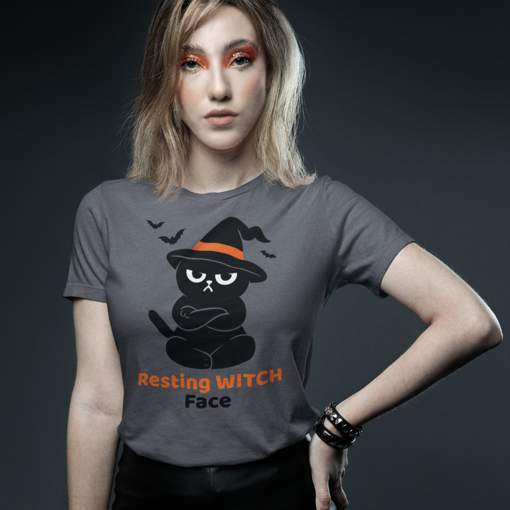 Halloween T-Shirt – Resting Witch Face | Grumpi Cat Edition | Unisex Shirt
