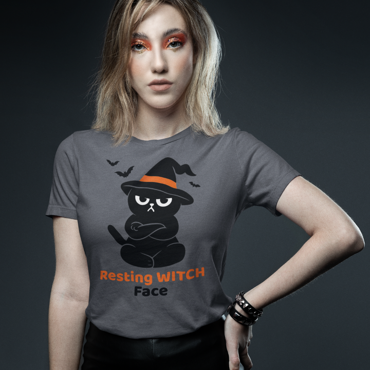 Halloween T-Shirt – Resting Witch Face | Grumpi Cat Edition | Unisex Shirt