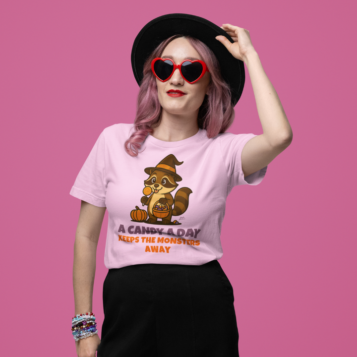 Halloween T-Shirt – A Candy a Day Keeps the Monsters Away | Unisex Shirt