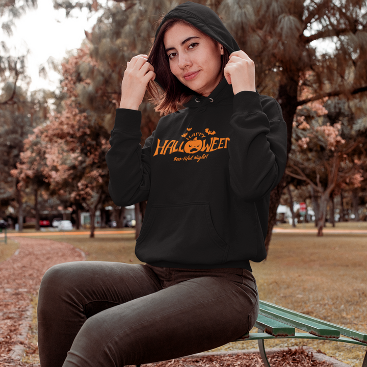 Halloween Hoodie – Happy Halloween, Boo-tiful Night | Unisex Hoodie