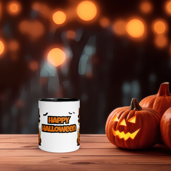 Halloween Tasse „Happy Halloween“ – Keramikbecher mit Stöbi Waschbär-Motiv