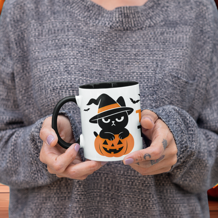Halloween Tasse „Too Cute to Spook“ – Keramikbecher mit Grumpi Cat-Motiv