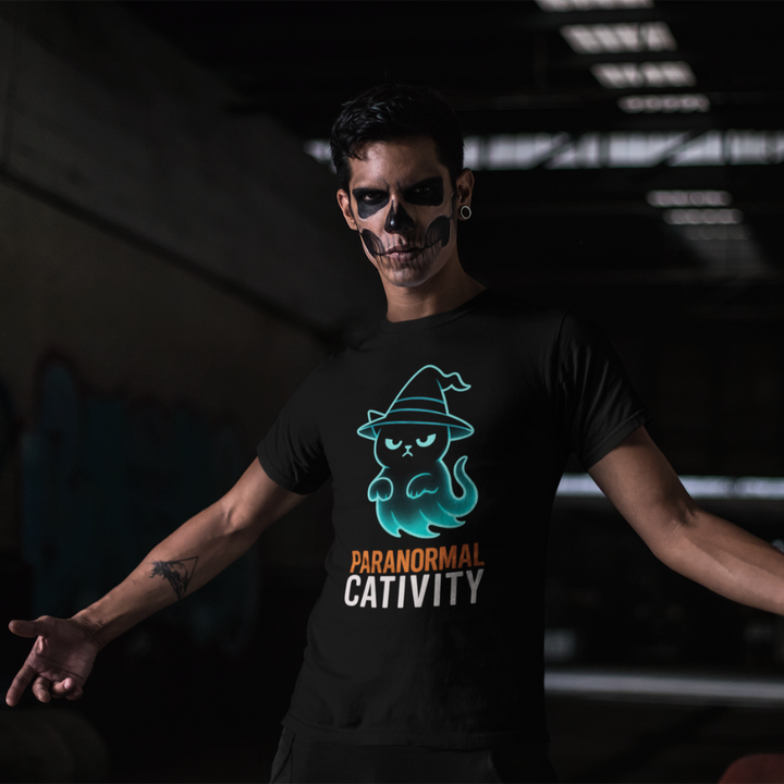 Halloween T-Shirt – Paranormal Cativity | Grumpi-Cat Edition | Unisex Shirt