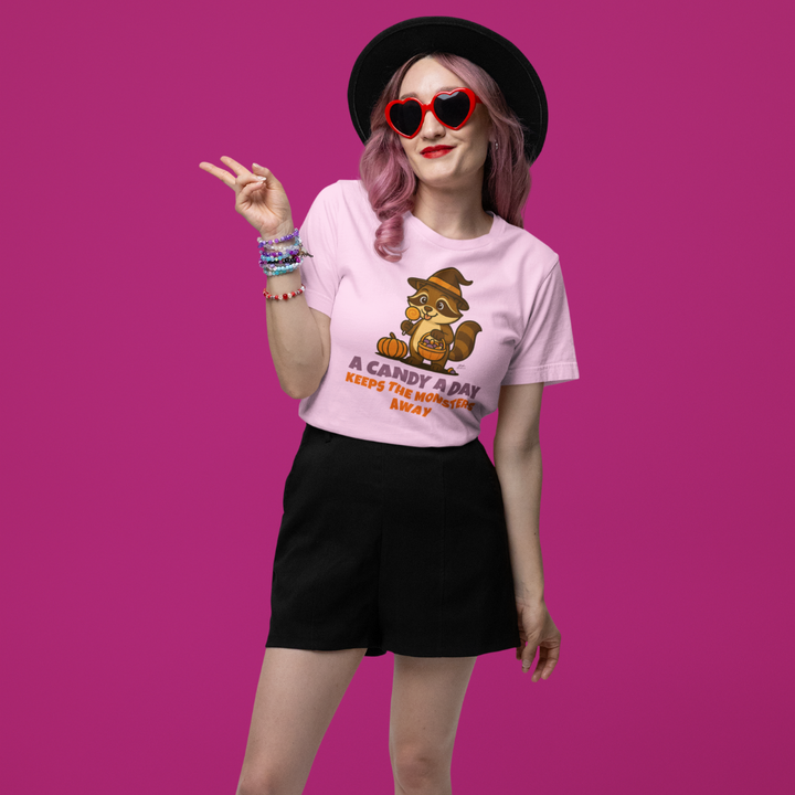 Halloween T-Shirt – A Candy a Day Keeps the Monsters Away | Unisex Shirt