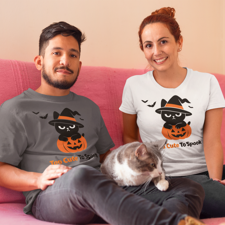 Halloween T-Shirt – Too Cute to Spook | Grumpi Cat Edition | Unisex Shirt