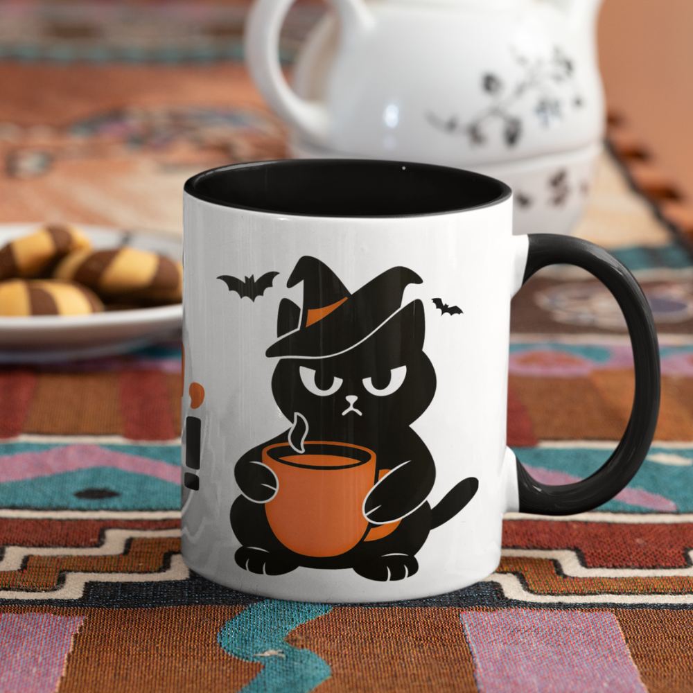 Halloween Tasse „Witch, please!“ – Keramikbecher mit Grumpi Cat-Motiv