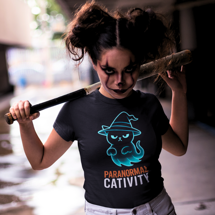 Halloween T-Shirt – Paranormal Cativity | Grumpi-Cat Edition | Unisex Shirt