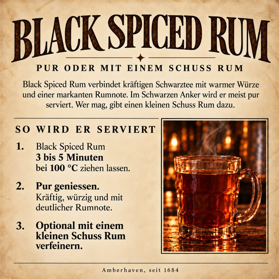 Black Spiced Rum - Schwarztee mit Rumnote, Vanille & Gewürzen