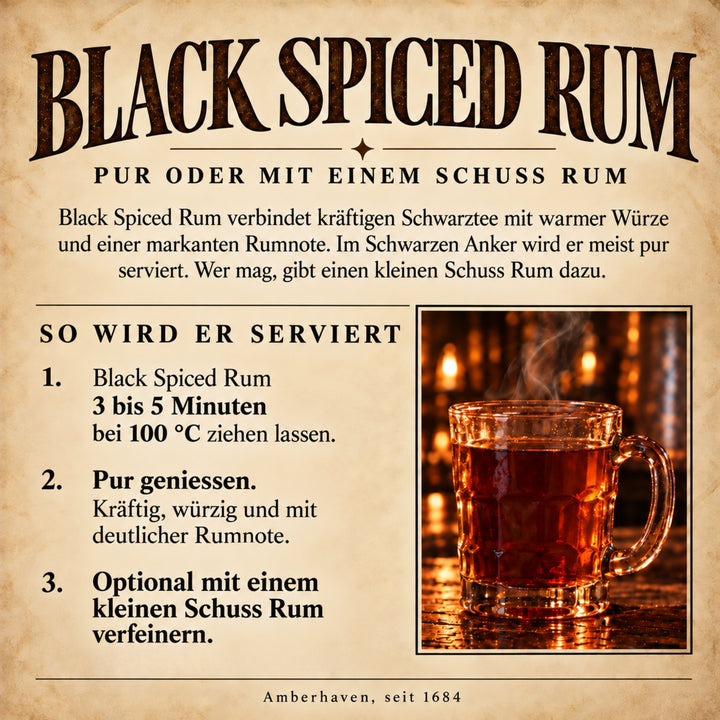 Black Spiced Rum - Schwarztee mit Rumnote, Vanille & Gewürzen