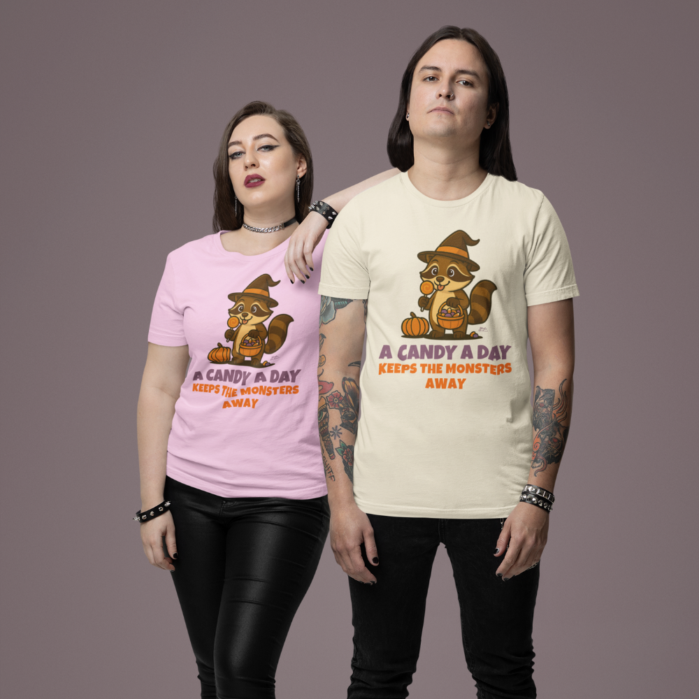 Halloween T-Shirt – A Candy a Day Keeps the Monsters Away | Unisex Shirt