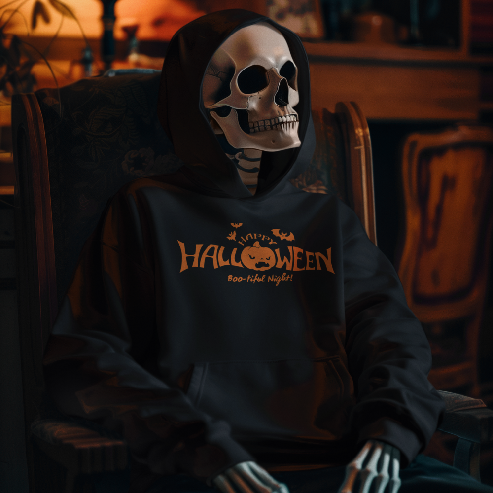 Halloween Hoodie – Happy Halloween, Boo-tiful Night | Unisex Hoodie