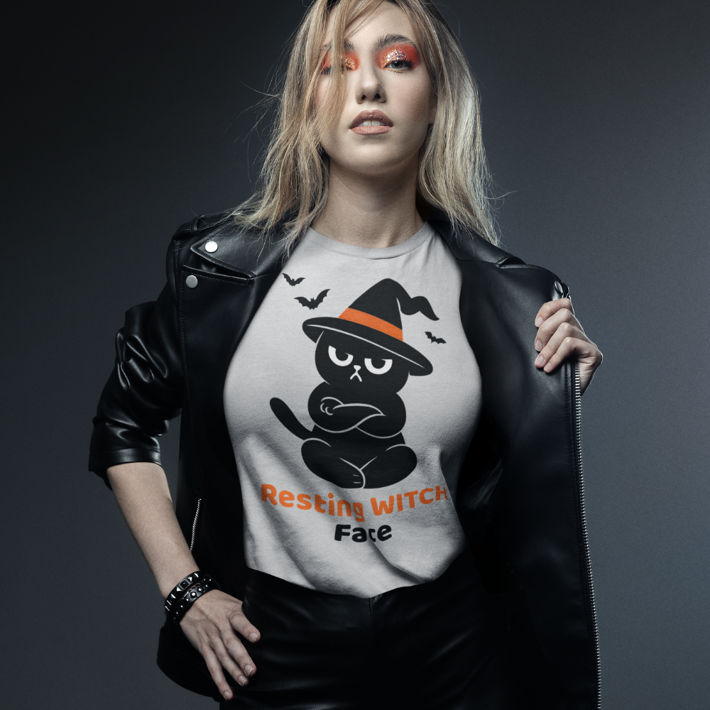 Halloween T-Shirt – Resting Witch Face | Grumpi Cat Edition | Unisex Shirt