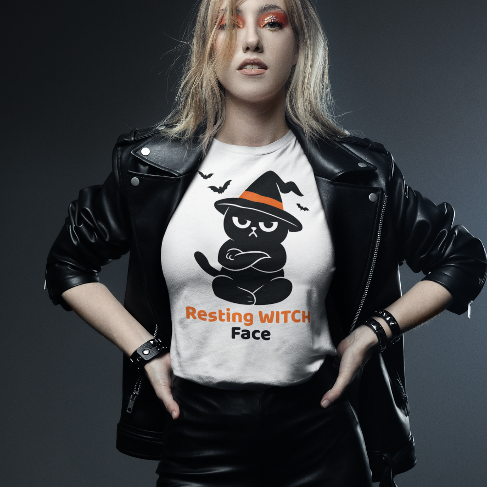 Halloween T-Shirt – Resting Witch Face | Grumpi Cat Edition | Unisex Shirt