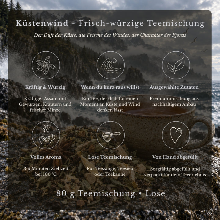 Küstenwind - Schwarztee mit Ingwer, Minze und Gewürzen