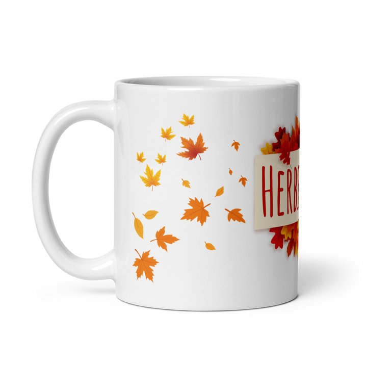 Herbst Tasse „Herbstkind“ - Keramikbecher mit Herbstlaub-Motiv