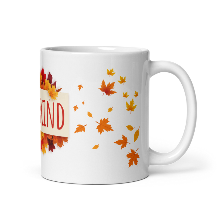 Herbst Tasse „Herbstkind“ - Keramikbecher mit Herbstlaub-Motiv